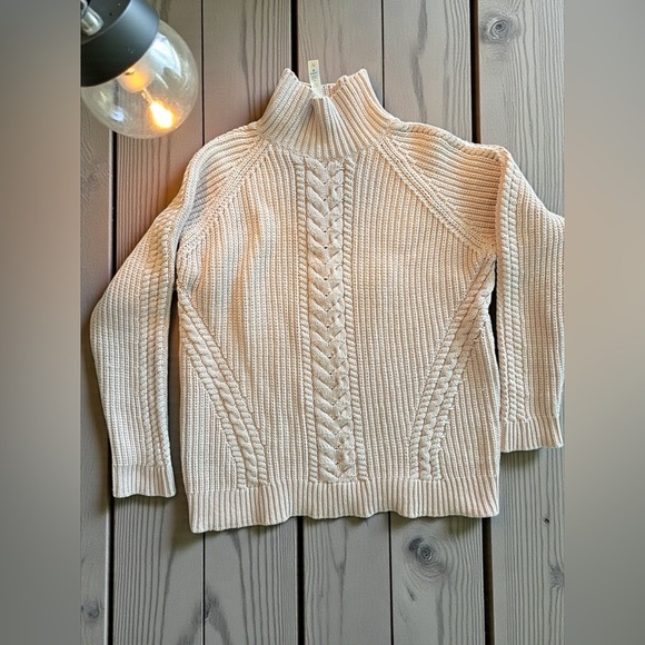 Lululemon Sweater  The Cozy Turtleneck Misty Pink Thick Cotton Cableknit 12 - Picture 6 of 6